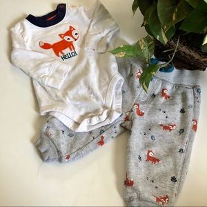 Gymboree Fox Long Sleeve Onesie Legging Set